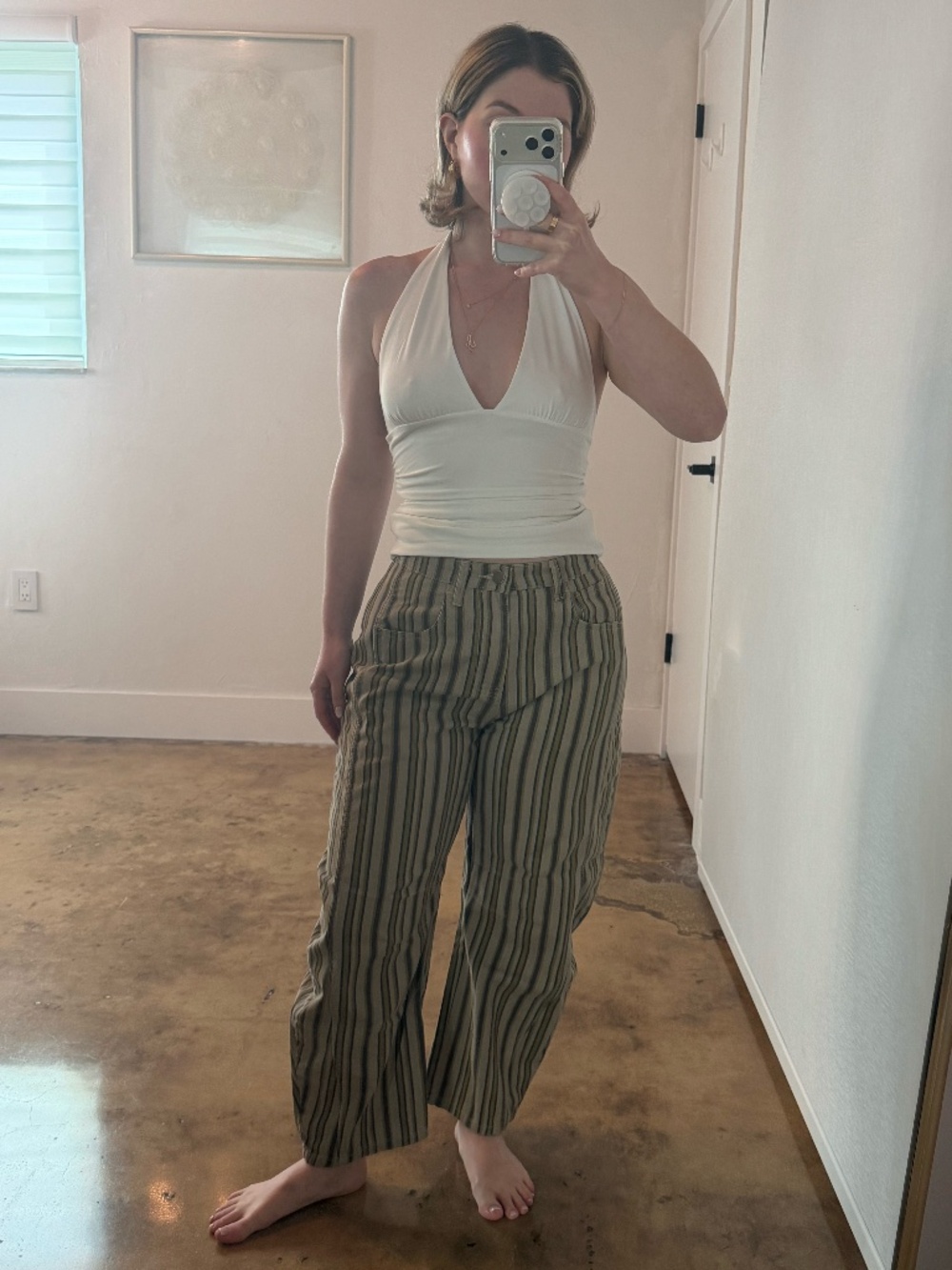 Miou Muse Striped Wide-Leg Pants
